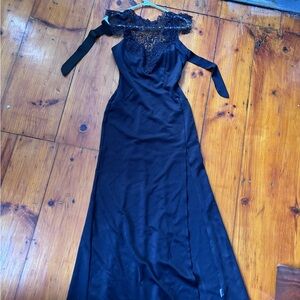 Emerald Sundae lace neckline Black Dress